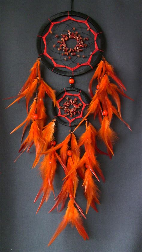 Dream Catcher Dreamcatchers Wall Orange Dream Catcher Nursery Etsy