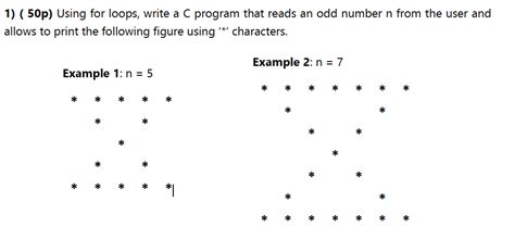 Solved 1 50p Using For Loops Write A C Program That