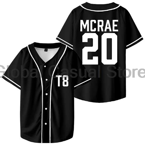 Tate Mcrae T8 Merch Think Later Tour 2024 Baseball Jersey Shirts V Neck Short Sleeve Streetwear