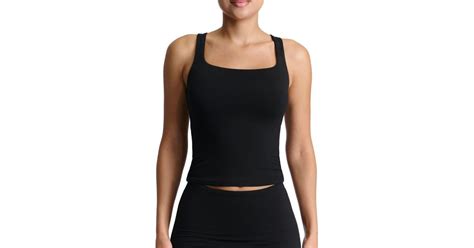 Naked Wardrobe Essential Square Neck Tank In Black Lyst