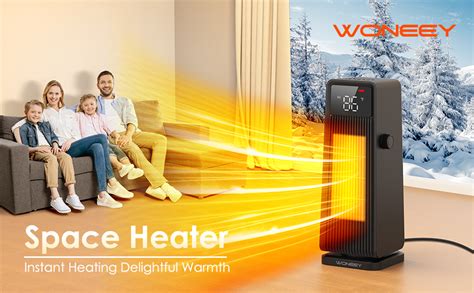 Space Heater 1500w Electric Heater With Thermostat 70° Oscillating 4 Modes 1 12h Timer Space