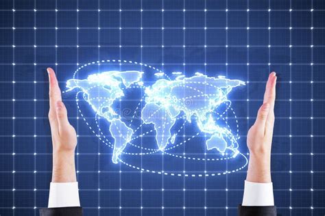 Hands Digital World Map Stock Illustrations 715 Hands Digital World