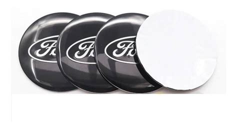 X4 Set Tapas Centro Llanta Emblema Ford 56mm Adeshivo Negro Importadora