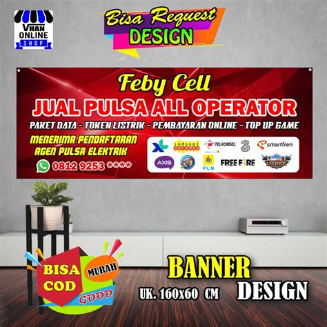 Jual Spanduk Banner Konter Pulsa Toko Pulsa Bagus Murah Shopee