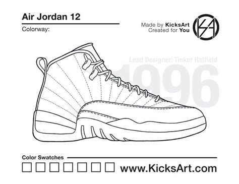 Air Jordan 12 Kicksart Air Jordans Jordans Sneakers Sketch