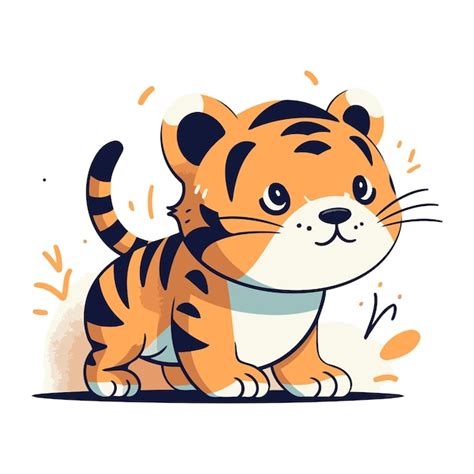 Illustration Vectorielle De Tigre Mignon Dans Le Style De Dessin Anim