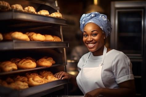 Premium Photo African American Woman Bakers Looking At Camera Chef