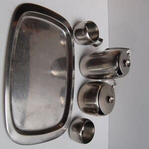 Retro Vintage Stainless Steel Old Hall Connaught Tea Set Etsy