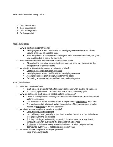 Chapter 4 How To Identify And Classify Costs Cost Identification Cost Classification Cost