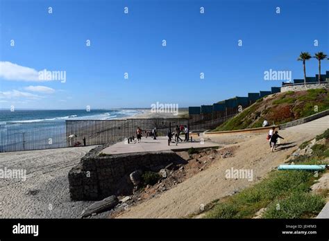 Tijuana border with the USA on the beach Stock Photo - Alamy