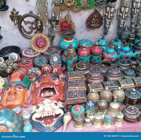 Colorful Handicraft Items On Display At Mcleodganj In Himachal Pradesh