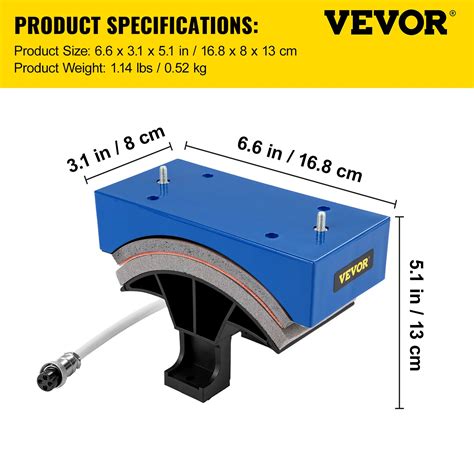 VEVOR Attachment Silica Gel Hat Cap Curved Heating Element Press Mat Pad, Blue | VEVOR US