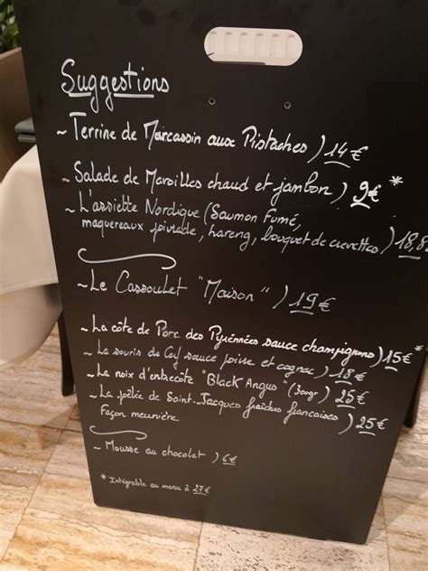 Menu Au Restaurant Les Etangs Des Moines Fourmies