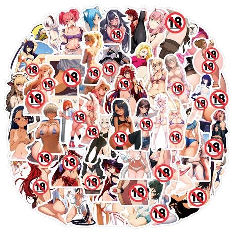 Pcs Cute Sexy Girl Anime Stickers Hentai Waifu Cartoon