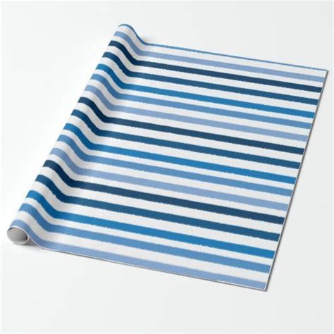 Blue Striped White Wrapping Paper Zazzle White Wrapping Paper