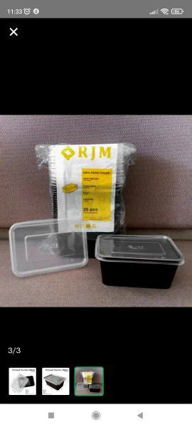 Jual Thinwall 1000 Ml RJM Rect Hitam Kotak Makan Persegi Panjang 1000