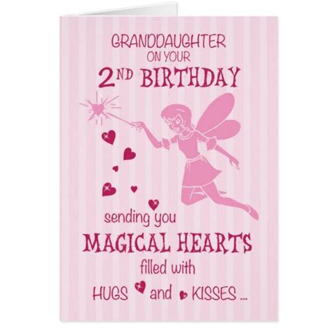 Granddaughter 2nd Birthday Magical Fairy Pink Card | Zazzle