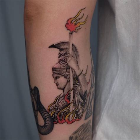 Athena Tattoo Located On The Inner Forearm