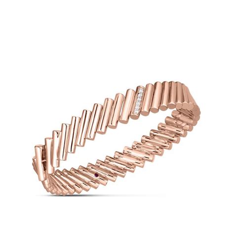 Roberto Coin Domino Collection 18k Rose Gold Diamond Bangle 8883142axbax