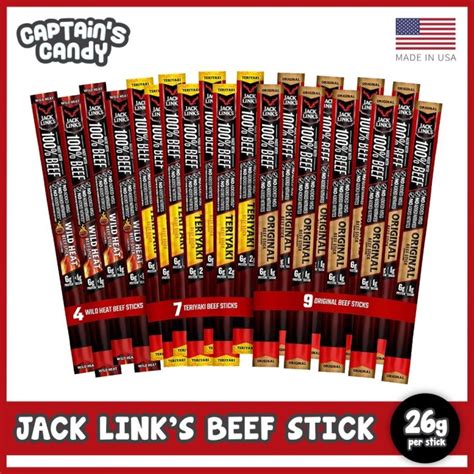 Jack Links Beef Jerky Stick Original Teriyaki Wild Heat Jack Link