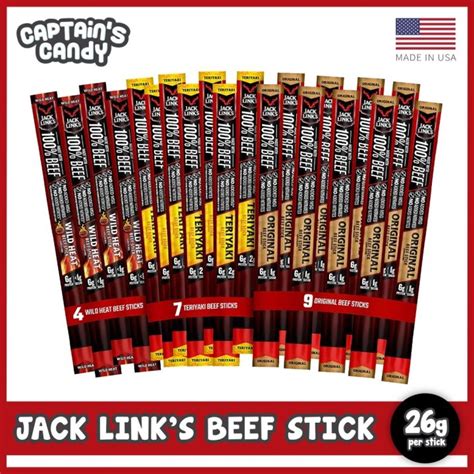 Jack Link S Beef Jerky Stick Original Teriyaki Wild Heat Jack Link