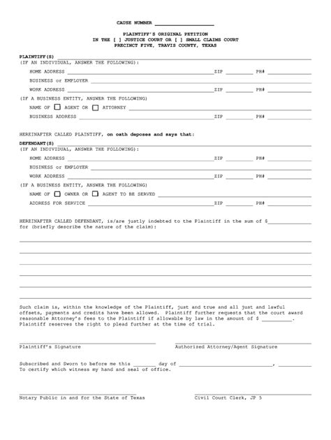 Original Petition Sample Fill Online Printable Fillable Blank