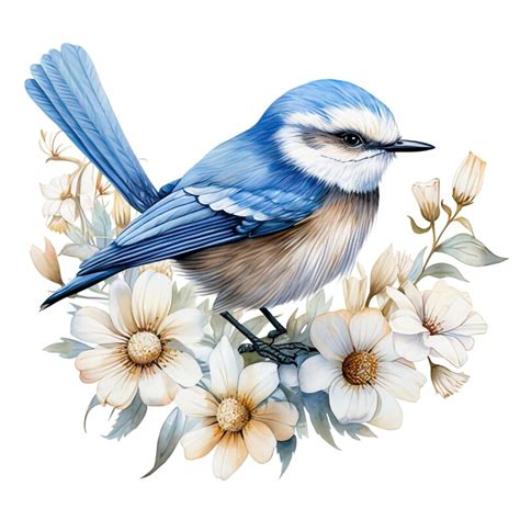 Blue Wren Bird Clipart Png Blue Bird Png Bird Flowers Clipart