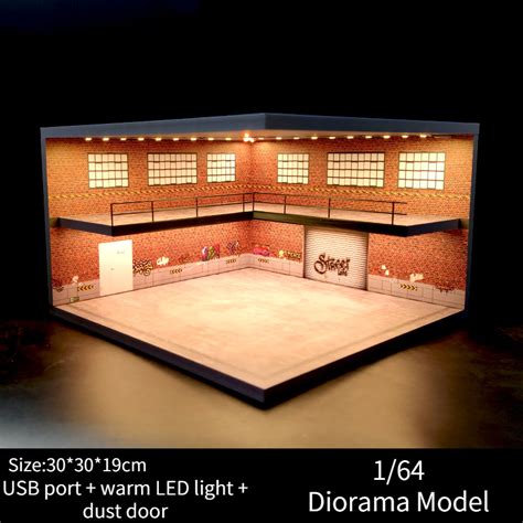 Diorama Car Garage Model Led Lighting Car Showroom Display Scene