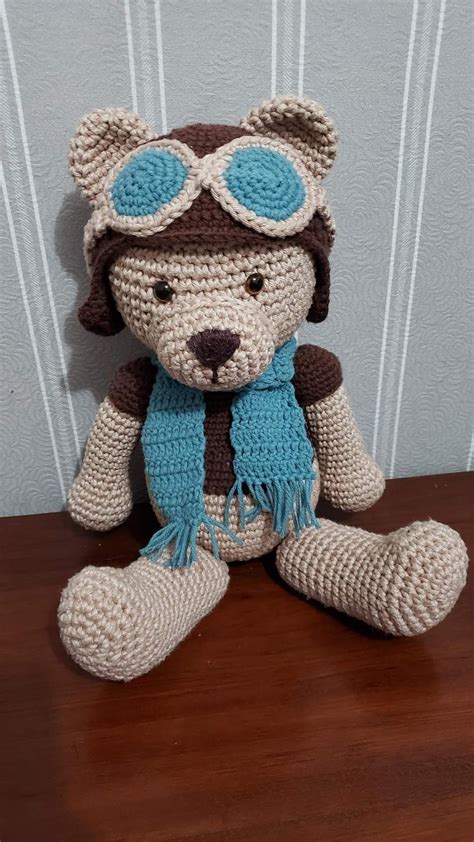 Receita E Passo A Passo Urso Aviador De Amigurumi