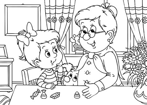 Grandma And Me Coloring Pages Coloring Pages