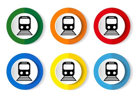 Icono de transporte de metro de tren ferroviario establece ilustración