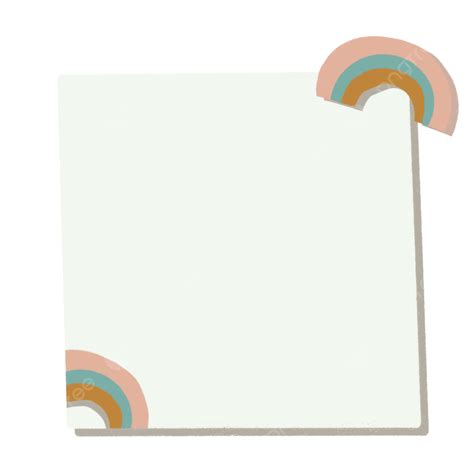 White Note With Rainbow Element Note Rainbow Memo Png Transparent