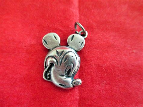 Vintage Disney Mickey Mouse Charm Pendant Sterling Silver By