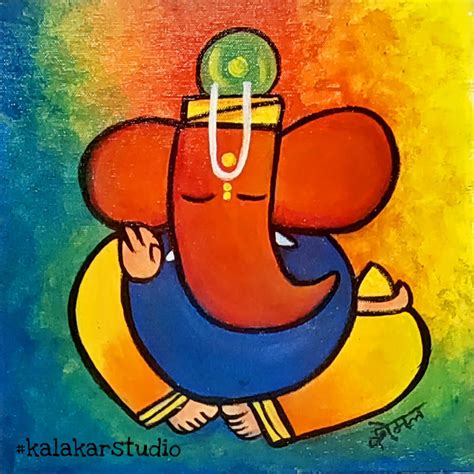 GANESHA CANVAS PAINTING I Beginner Kalakar Studio