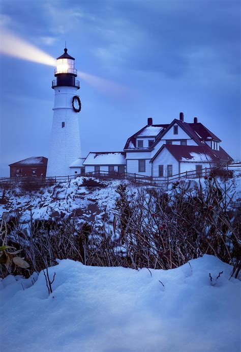 Portland Head Light - Winter Twilight Photograph by Jeff Bazinet - Fine ...