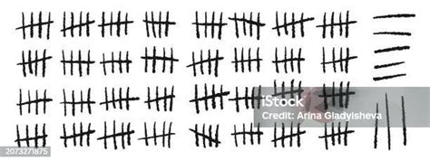 Prison Wall Counter Black And White Tally Stroke Counting Waiting