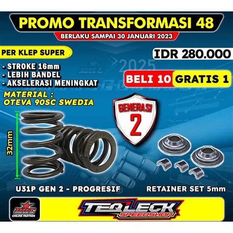 Jual Per Klep BRT Bebek Matic Universal Progresif Gen 2 Panjang 32 Mm