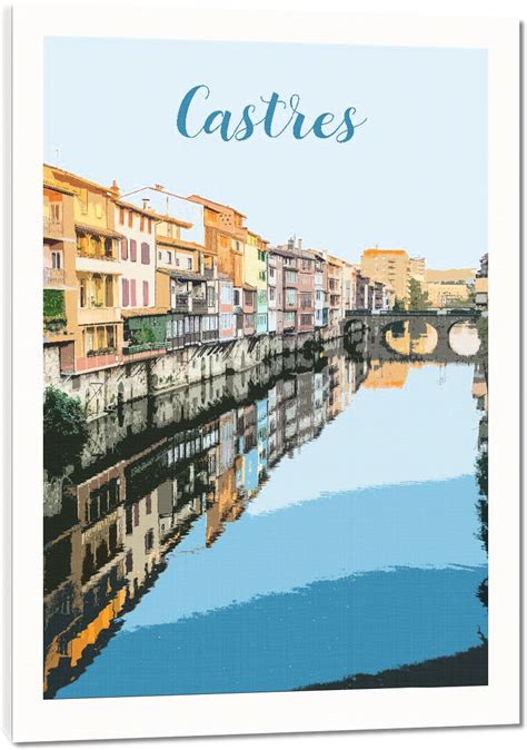 Toiles Imprim Es Affiche Illustration Vintage Ville De Castres