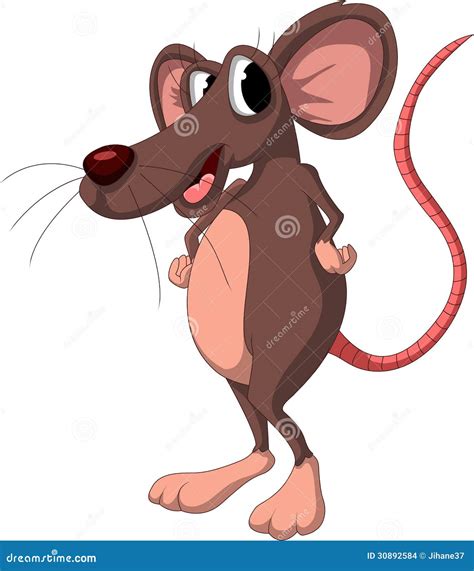 Cute Cartoon Mouse On White Background Stock Illustration