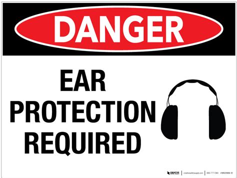 Danger Ear Protection Required Wall Sign Phs Safety