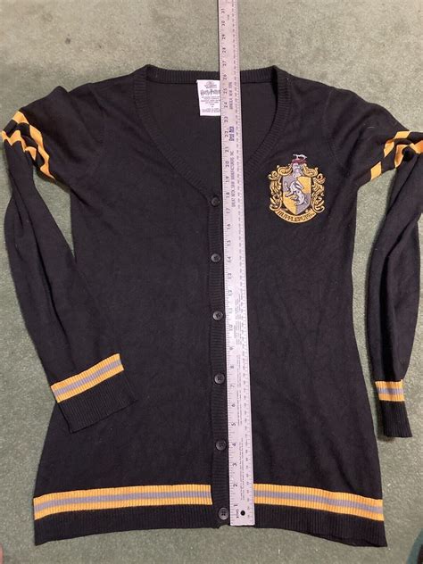 Harry Potter Hufflepuff Cardigan Size Medium Black Bu Gem