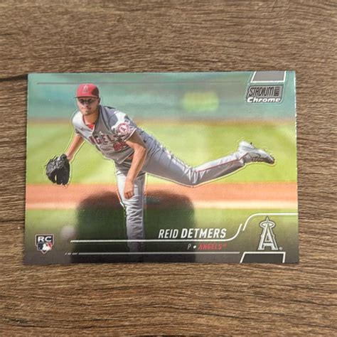 Reid Detmers 2022 Stadium Club Chrome Parallel RC Los Angeles Angels