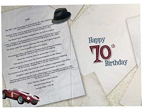 Male 70th Birthday Card Co Ya220 1950 Year You Were Born Greeting