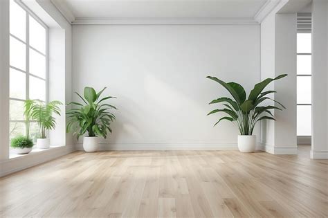 Premium Photo Minimalist Empty Room With White Wall And Wooden Floor