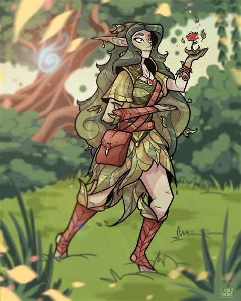 Oc Dnd Commission A Seedling Druid Exploring Her Home