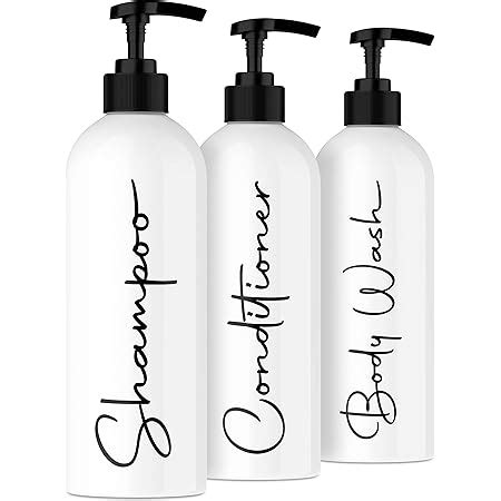 Alora 16oz Reusable Shampoo And Conditioner Bottles Set Of 3 White