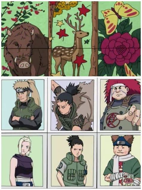 Ino Boar Shika Deer Chou Butterfly Two Generations Of The Ino