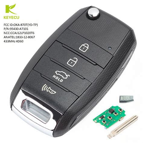 Keyecu Replacement Upgraded Flip Remote Key Fob Mhz D Chip For