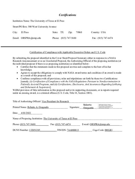 Fillable Online Fillable Certifications Form Fax Email Print