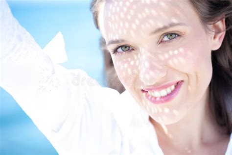 Summer Smile - Happy Young Woman Stock Image - Image of beautiful, blue ...